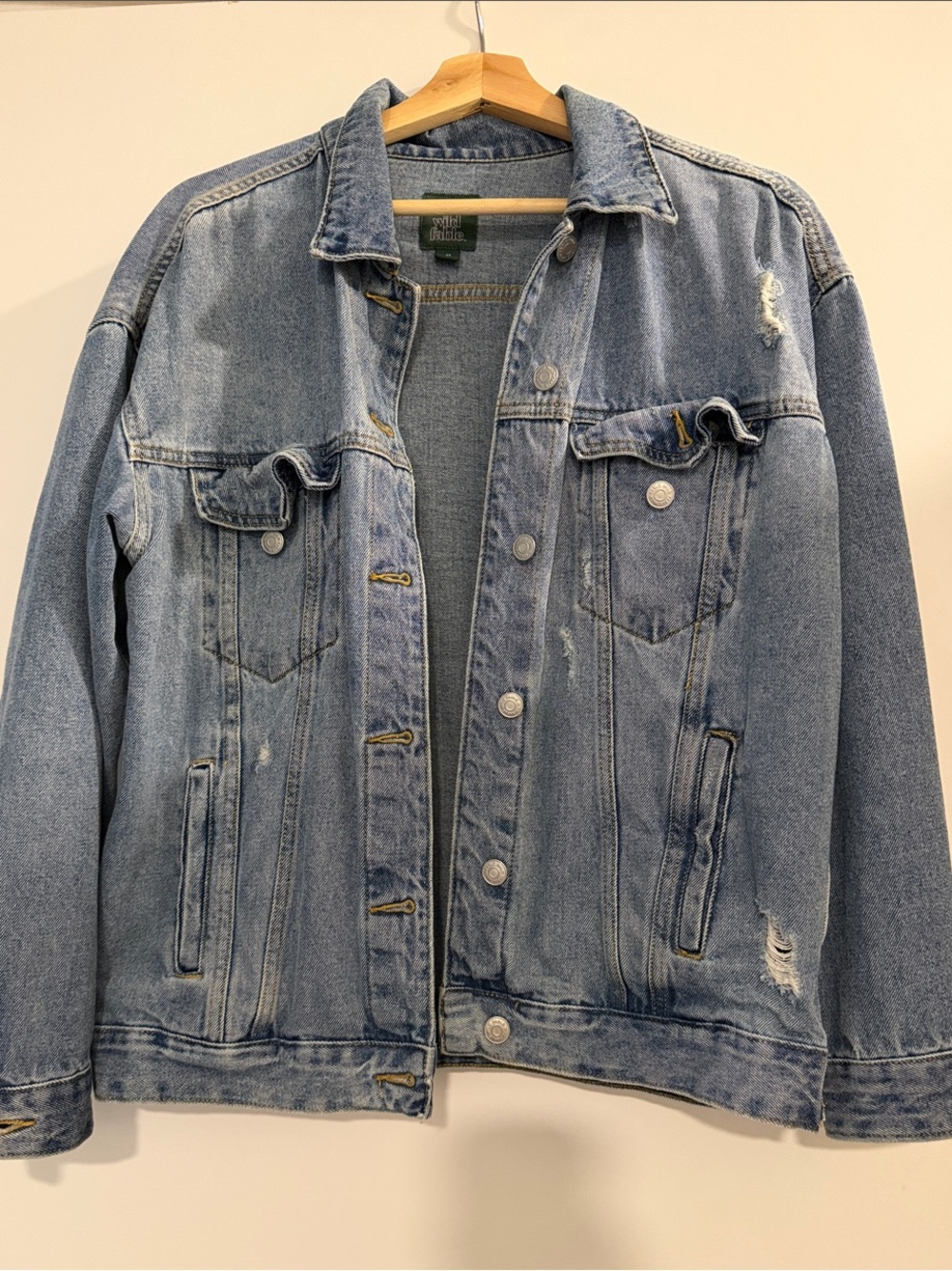 wild fable Light Wash Distressed Denim Jacket